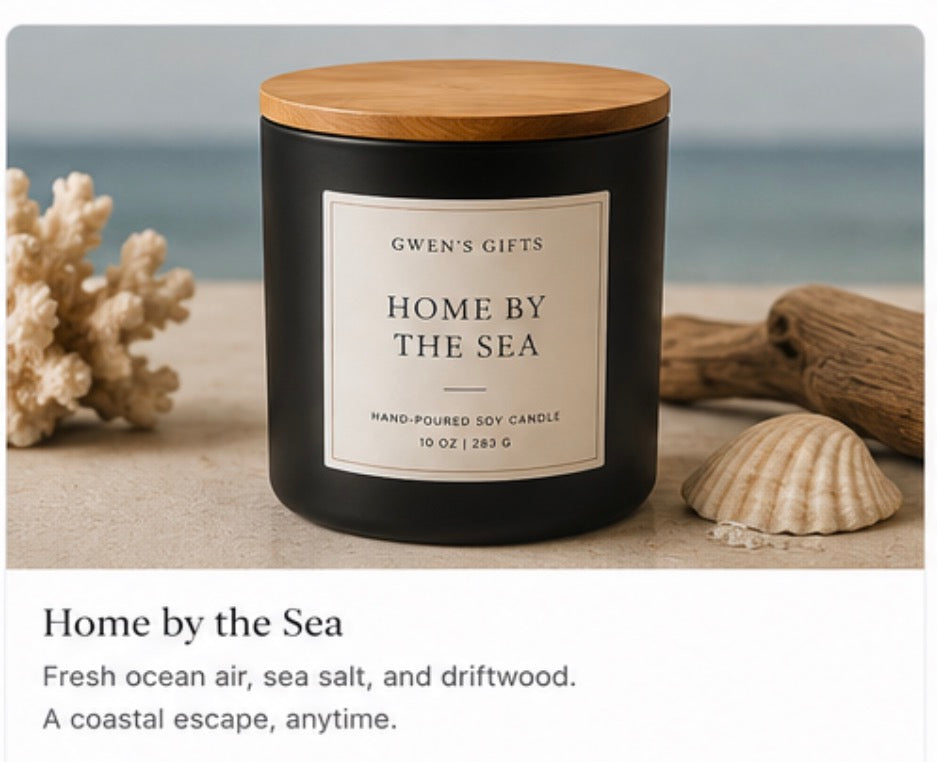 Home by the Sea Luxury Candle | Coastal Soy Candle | Gwen’s Gifts