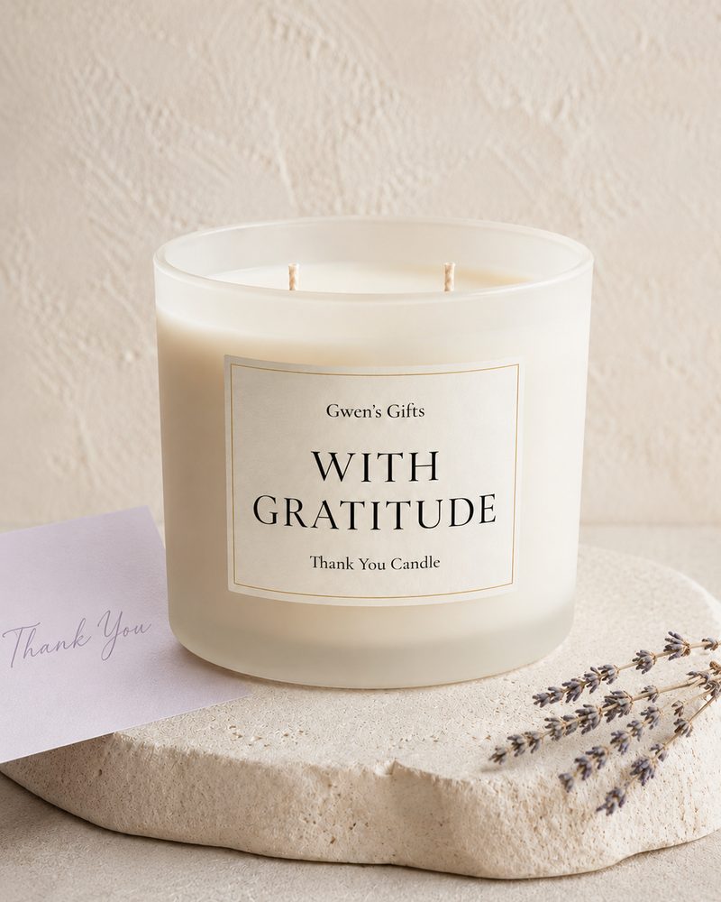 With Gratitude — Thank You Candle, concept rendering